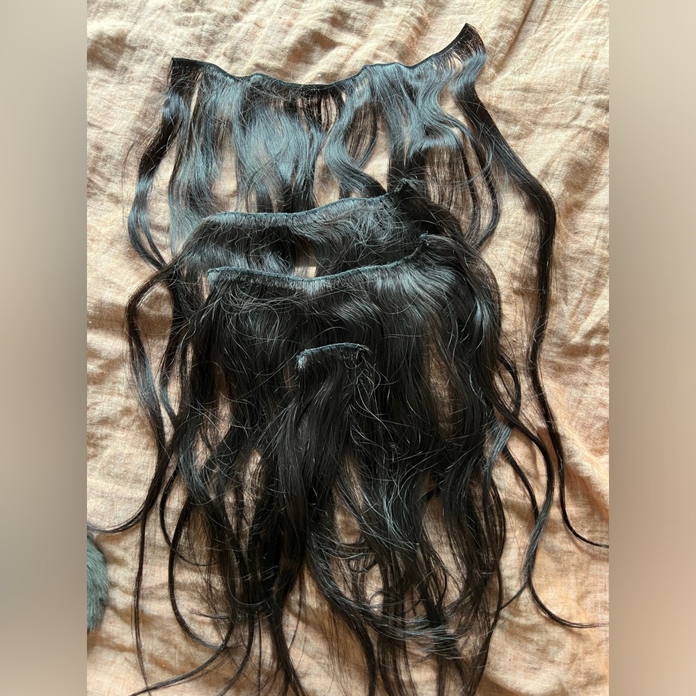 The Hair shop dark brown hand tied weft extensions